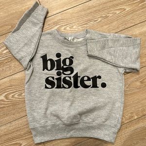 Grey and black big sister sweatshirt